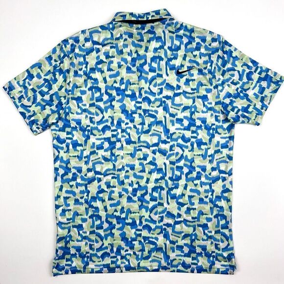 NIKE GOLF TOUR DRI-FIT CONFETTI PRINT POLO SHIRT Size Medium - Picture 4 of 11